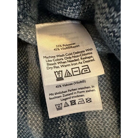 Eddie‎ Bauer 1/4 Zip Nordic Fair Isle Sweater Womens Sz Small Blue High Neck - Picture 7 of 8